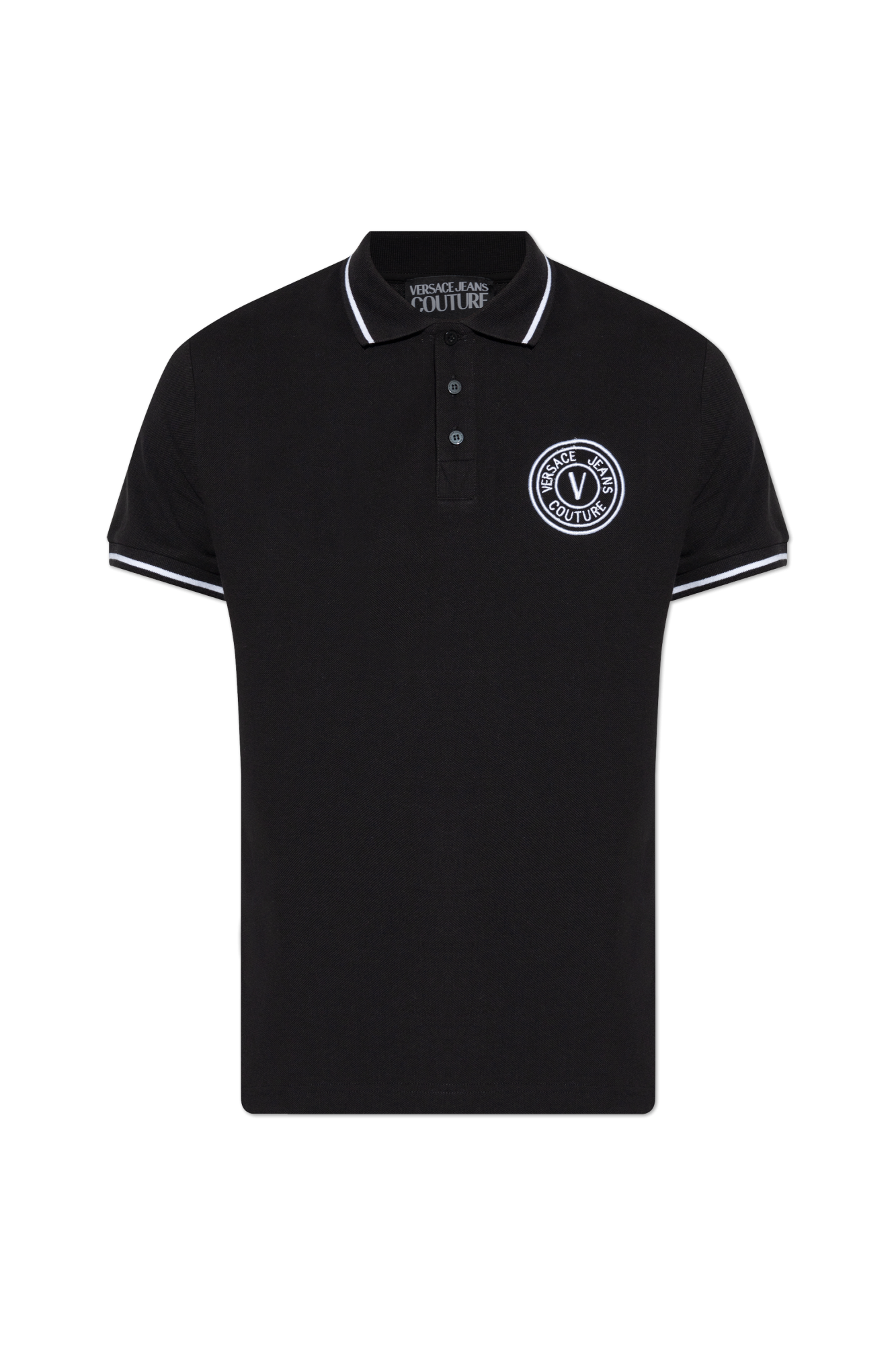 Tシャツ・カットソー VERSACE JEANS COUTURE Woman Polo Shirt Black 77HAGT00CJ01T Versace Jeans Couture Outlet: Polo shirt woman - Black
